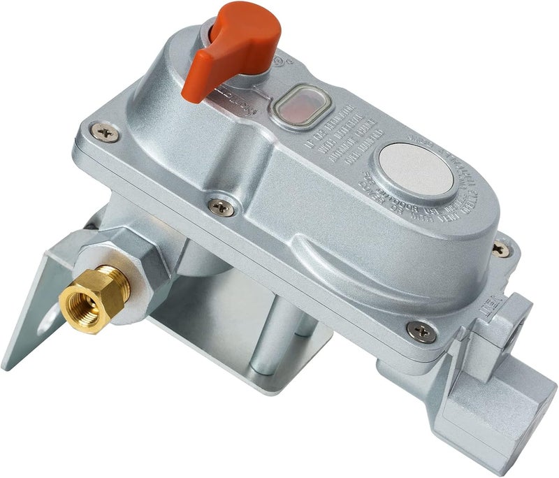 Skyflame مجموعة منظم غاز البروبان الأوتوماتيكي ذو المرحلتين مع 2 قطعة من العدادات وخرطوم توصيل مضفر بطول 12 بوصة لخزانات البروبان المزدوجة لمقطورات RV وكامبر - Image 2